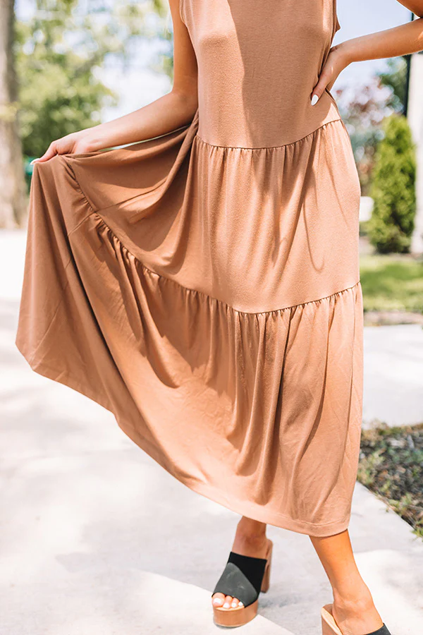 Mindfulness Midi Dress In Mocha - Image 6