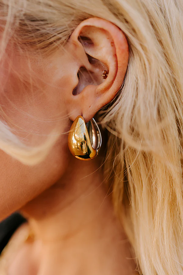 Mixed Metal Tear Drop Huggie - Image 4