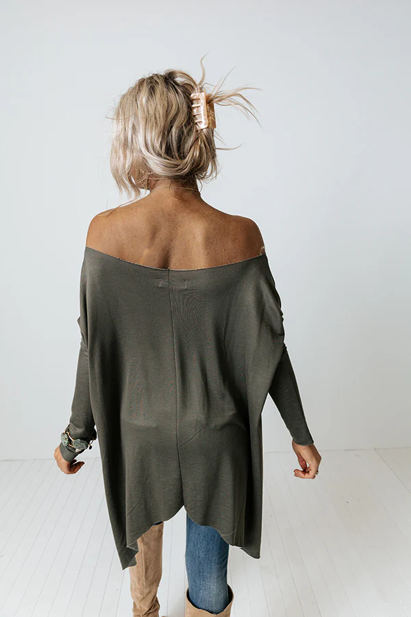 Morning Glow Shift Top in Army Green - Image 5