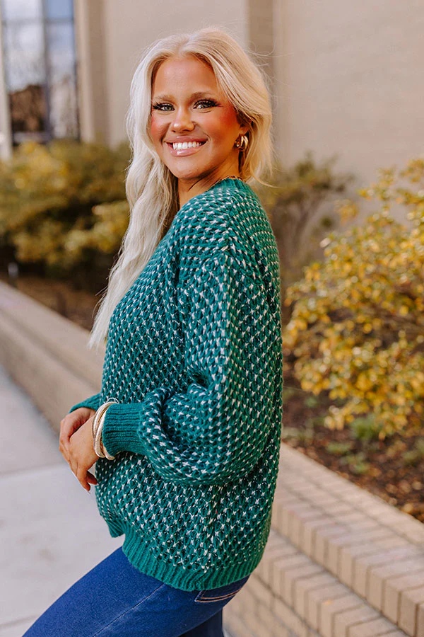 Mountain View Knit Sweater In Hunter Green - Image 2