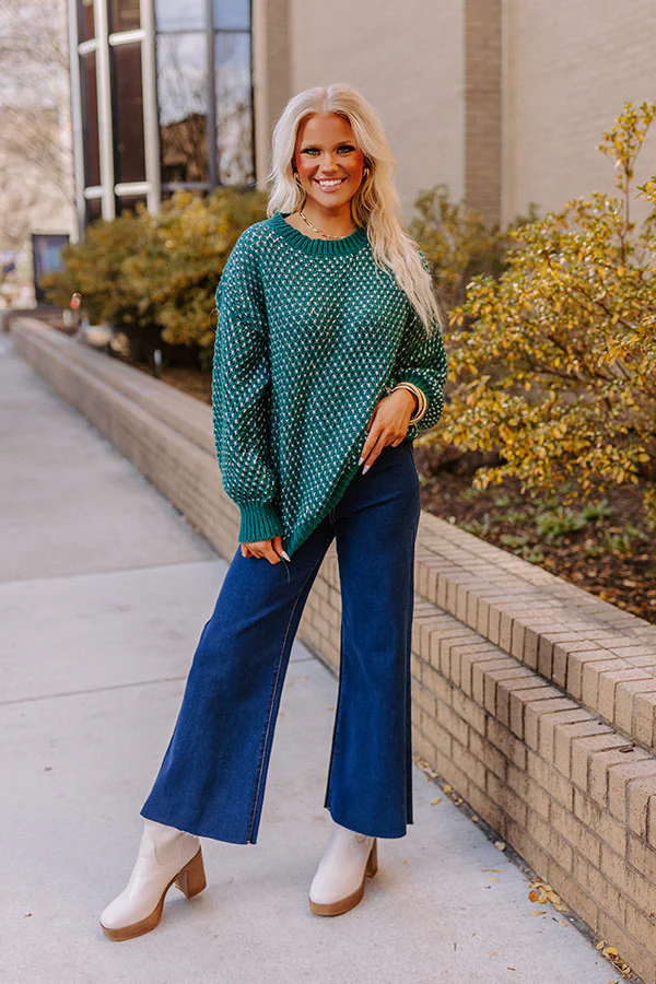 Mountain View Knit Sweater In Hunter Green - Image 4