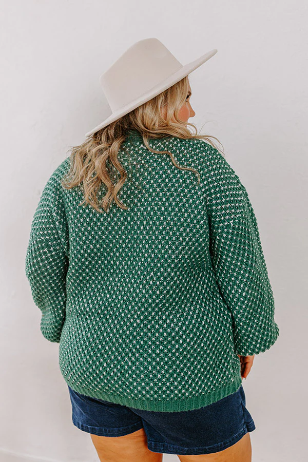 Mountain View Knit Sweater In Hunter Green Curves - Image 4