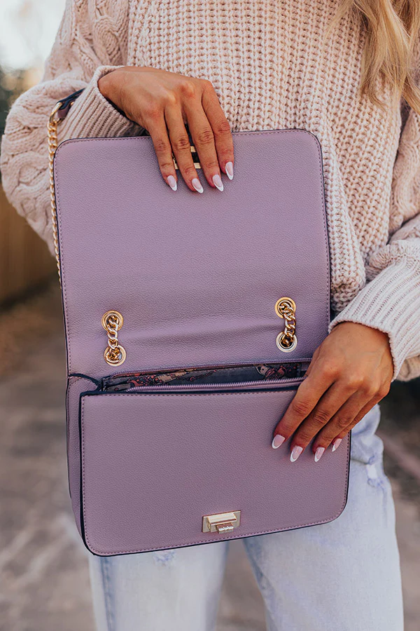Moves To Make Faux Leather Crossbody In Dusty Purple - Image 2