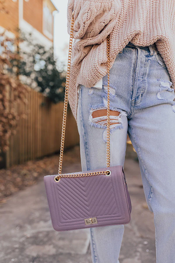 Moves To Make Faux Leather Crossbody In Dusty Purple - Image 5