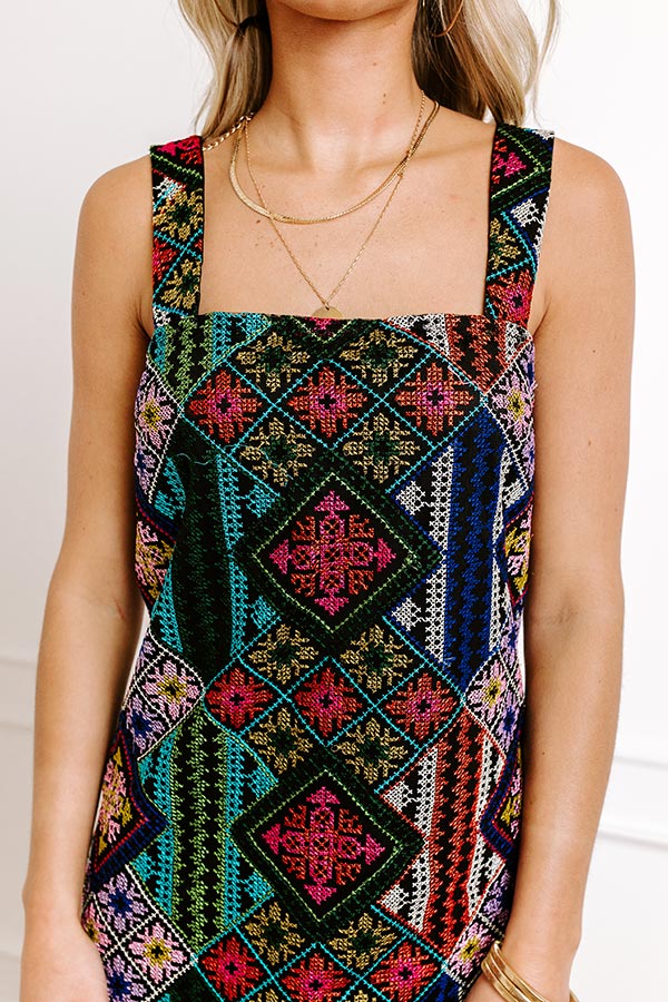 Moving To The Keys Embroidered Mini Dress - Image 3
