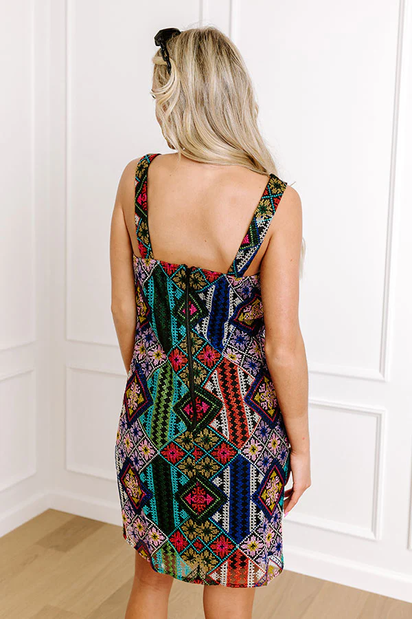 Moving To The Keys Embroidered Mini Dress - Image 4