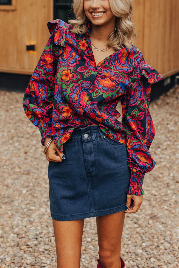 My Alma Mater Denim Skirt In Navy - Image 2