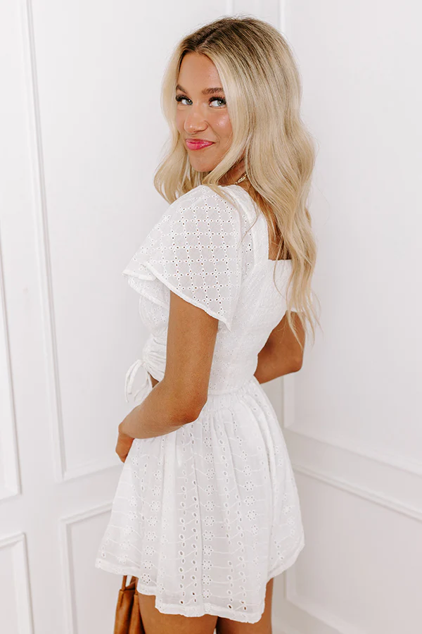 My Sunny Side Eyelet Crop Top In White - Image 8