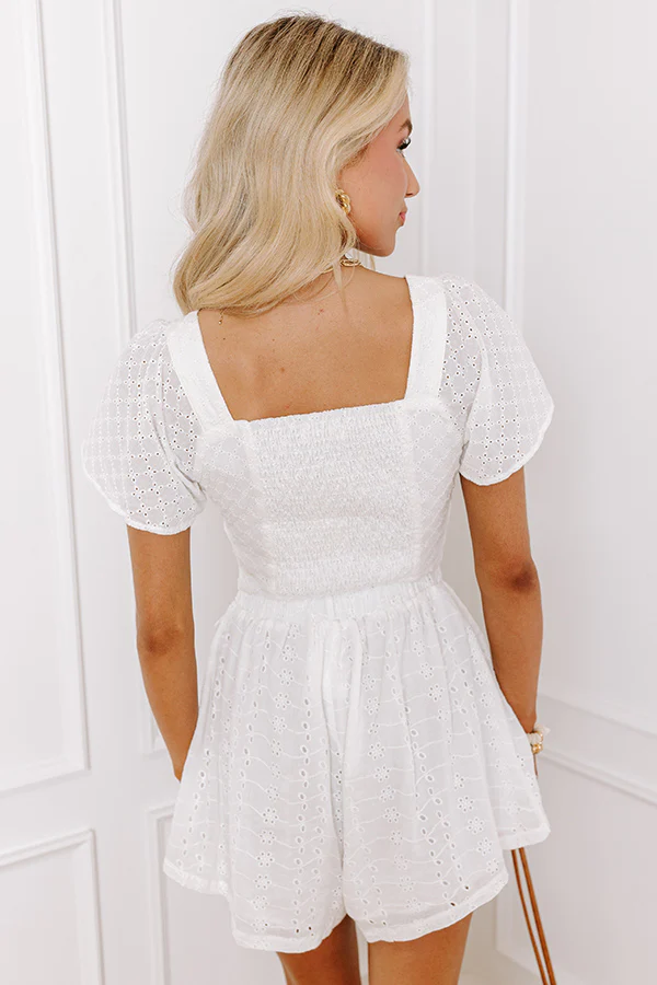 My Sunny Side Eyelet Crop Top In White - Image 9
