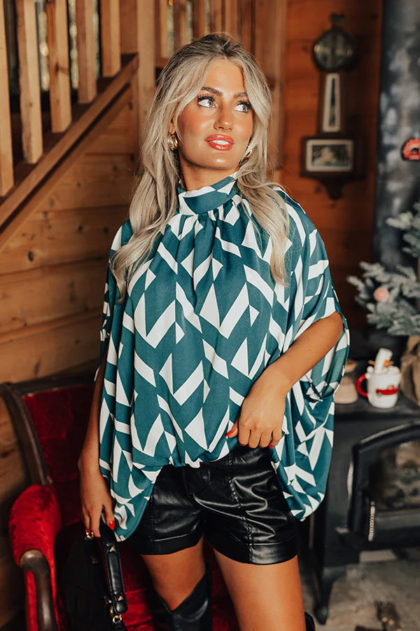 Mystic Moonlight Shift Top In Teal - Image 2