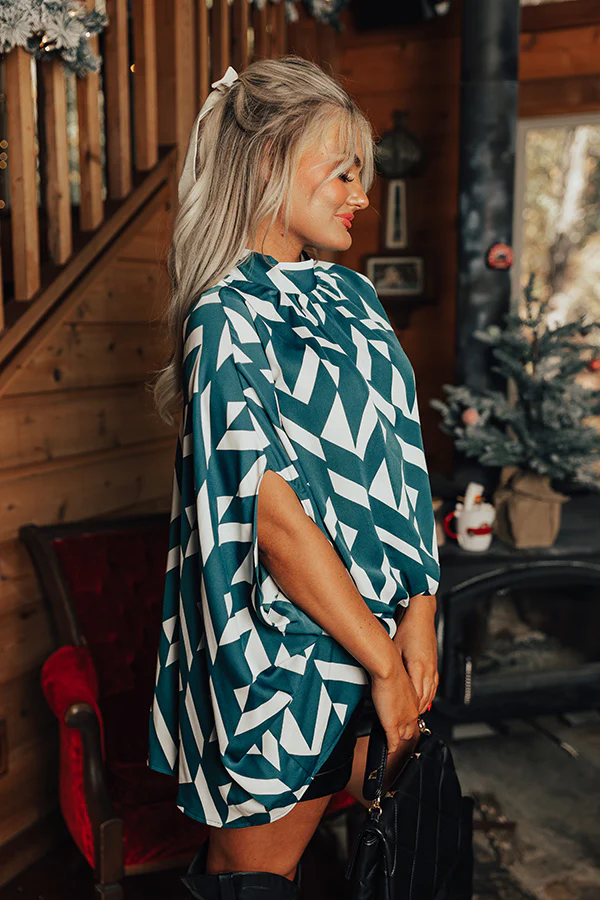 Mystic Moonlight Shift Top In Teal - Image 5
