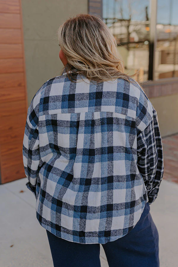 Nantucket Chill Plaid Jacket In Blue Curves - Image 4