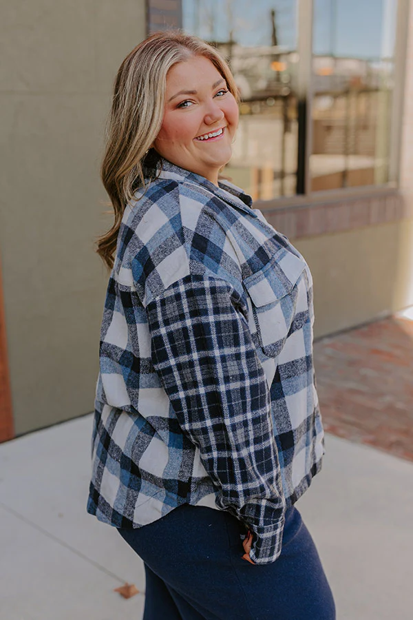 Nantucket Chill Plaid Jacket In Blue Curves - Image 5