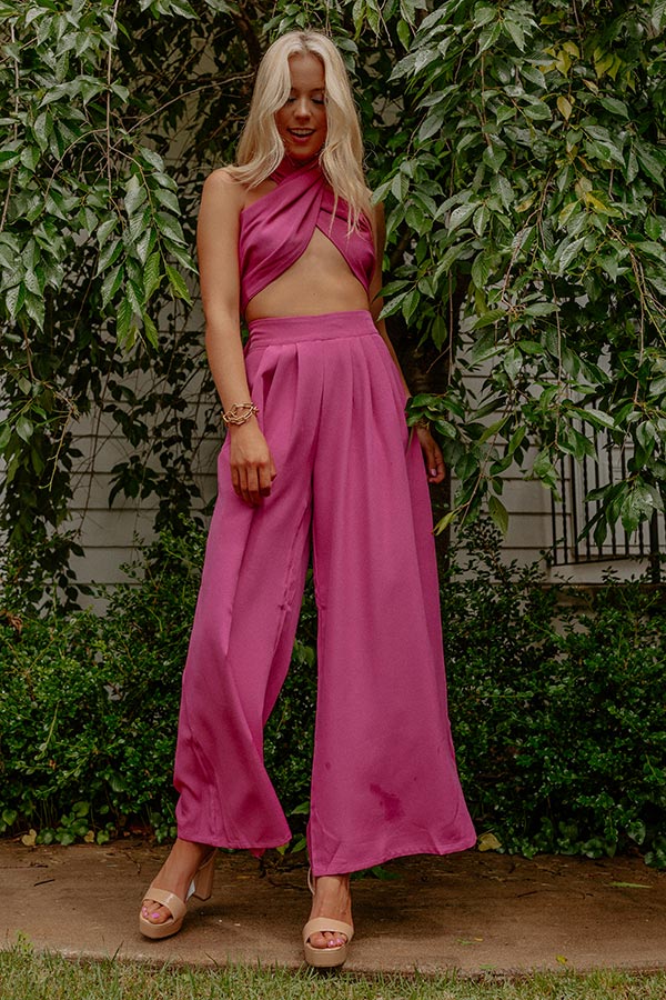 Nearly Famous High Waist Pants In Fuchsia - Image 6