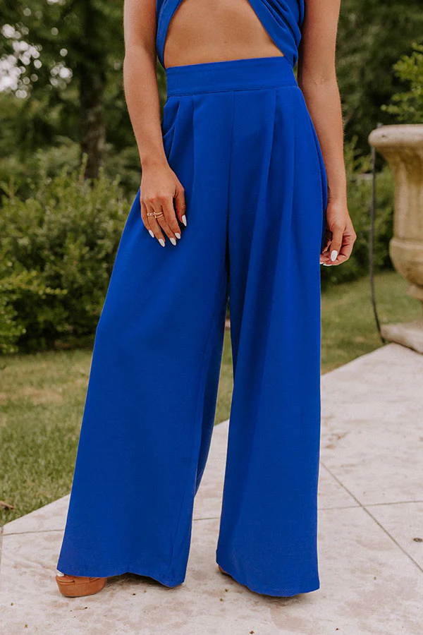 Nearly Famous High Waist Pants In Royal Blue - Image 5