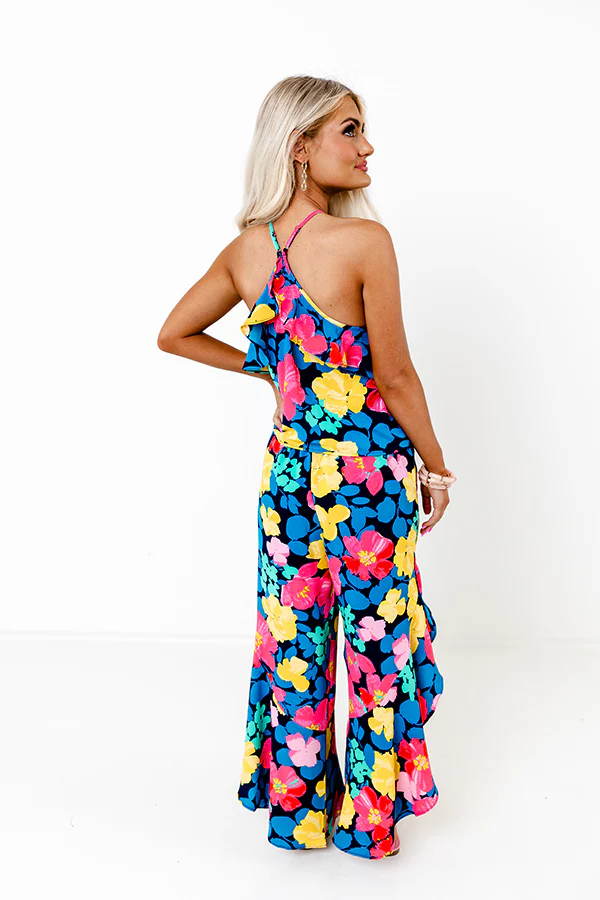 Neon Lights High Waist Floral Pants - Image 4