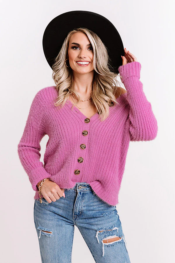 Never Let You Down Button Up Top In Violet - Image 3