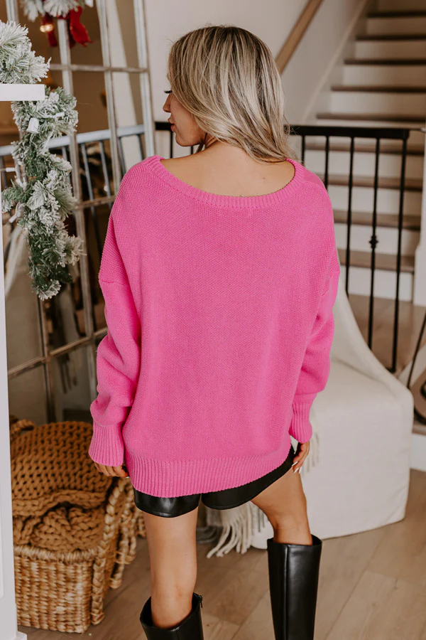 Never Pretend Knit Sweater In Pink - Image 3