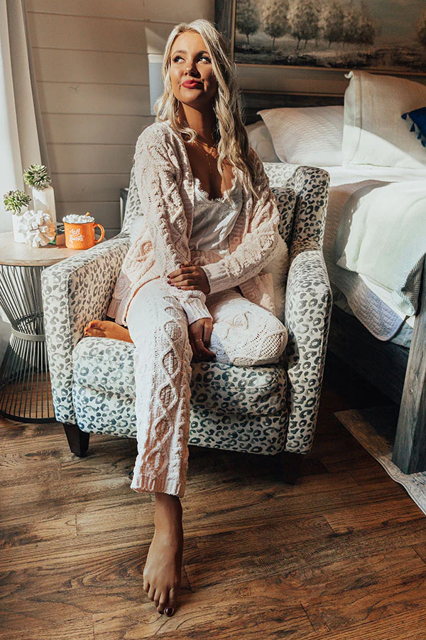 Never Too Cozy Cable Knit Pant In Light Pink - Image 6