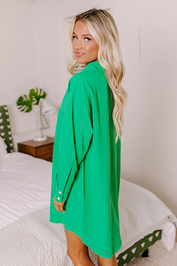 New Moon Night Shift Dress In Green - Image 2