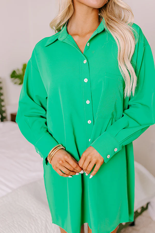 New Moon Night Shift Dress In Green - Image 4