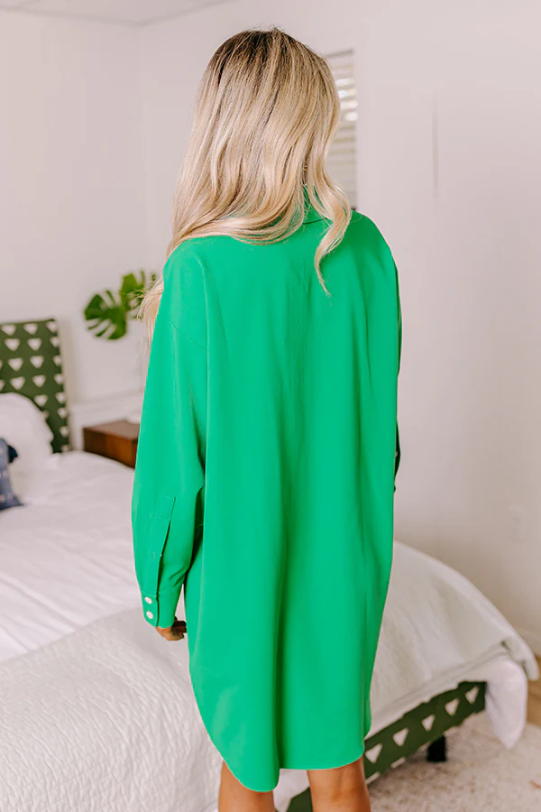 New Moon Night Shift Dress In Green - Image 5