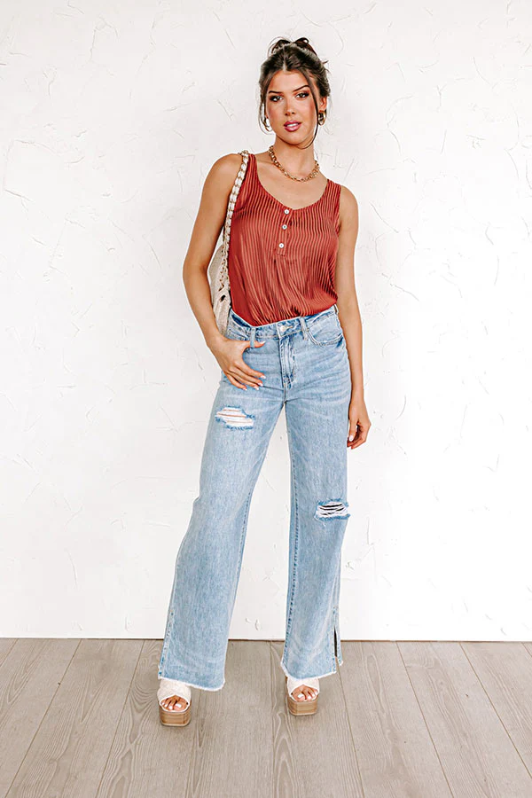 New To Love Satin Top In Rust - Image 2