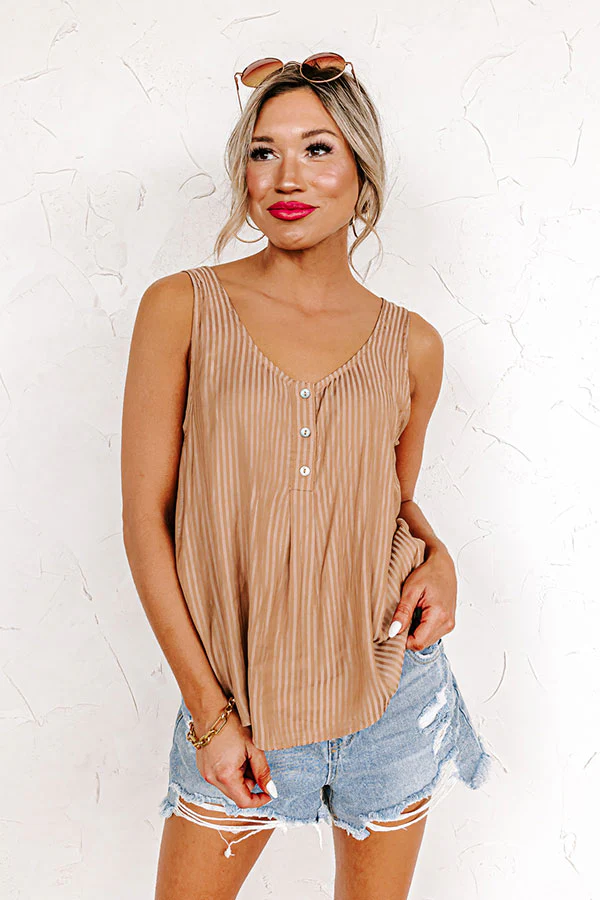 New To Love Satin Top In Tan