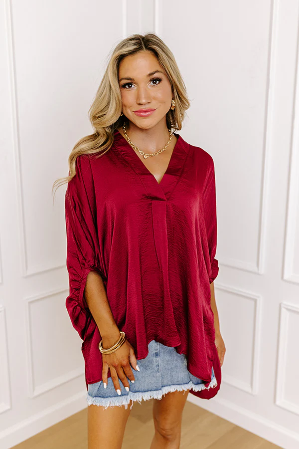 New To Town Shift Top In Wine - Image 2