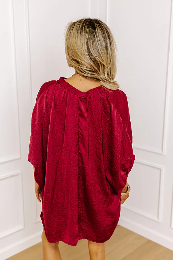 New To Town Shift Top In Wine - Image 3