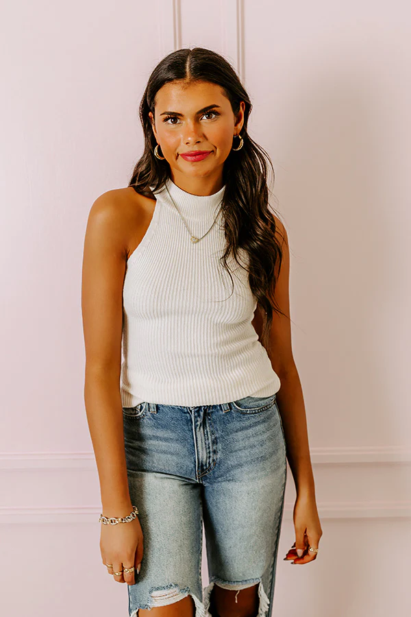 New York Grove Ribbed Top In Ivory - Image 4