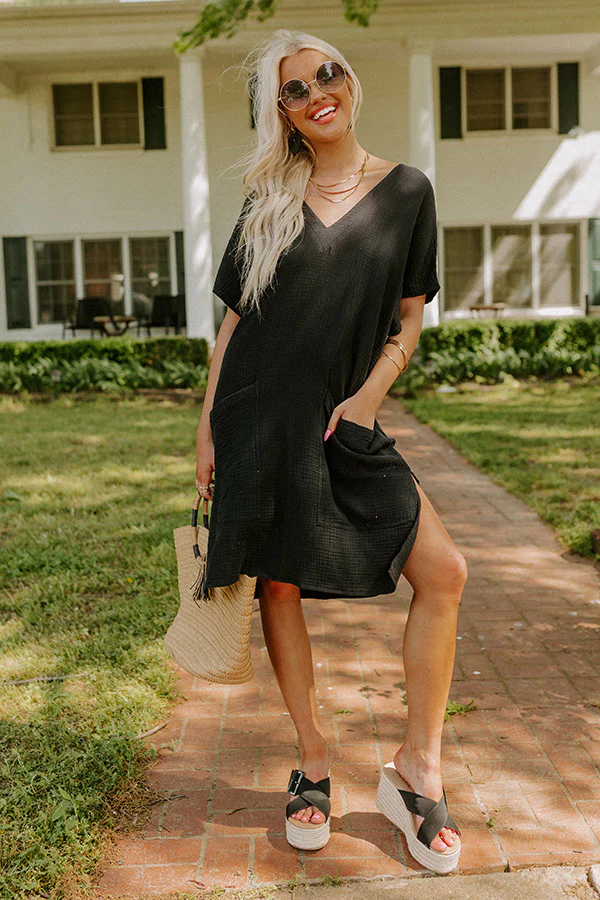 Newport Look Shift Dress in Black - Image 4