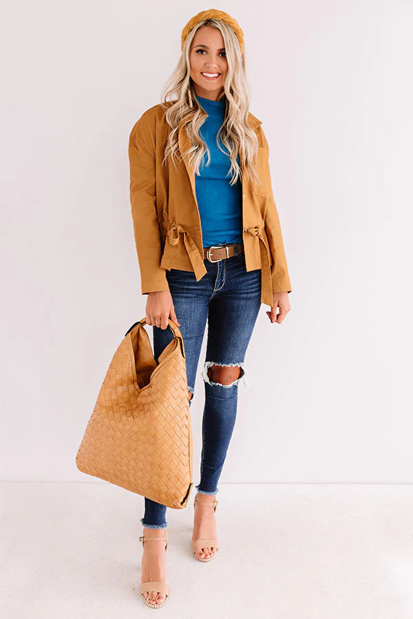 Meet Me In Central Park Light Weight Jacket In Mustard
