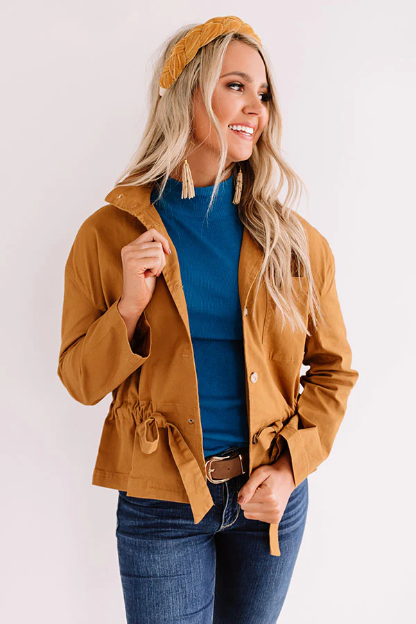 Meet Me In Central Park Light Weight Jacket In Mustard - Image 2