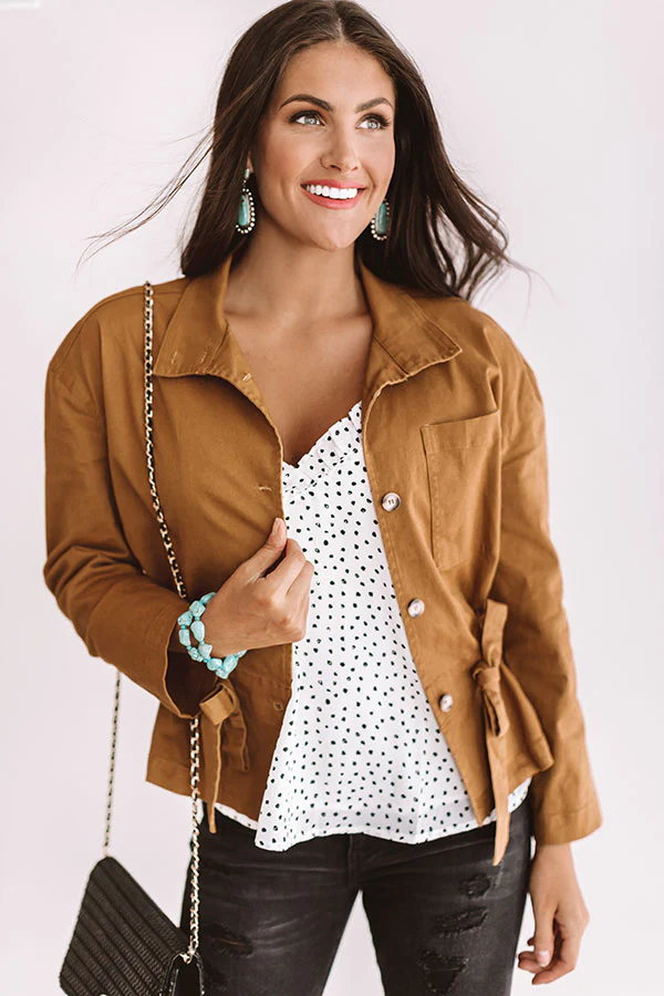Meet Me In Central Park Light Weight Jacket In Mustard - Image 5