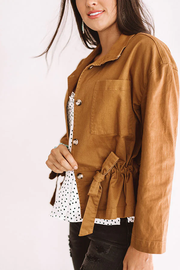 Meet Me In Central Park Light Weight Jacket In Mustard - Image 6