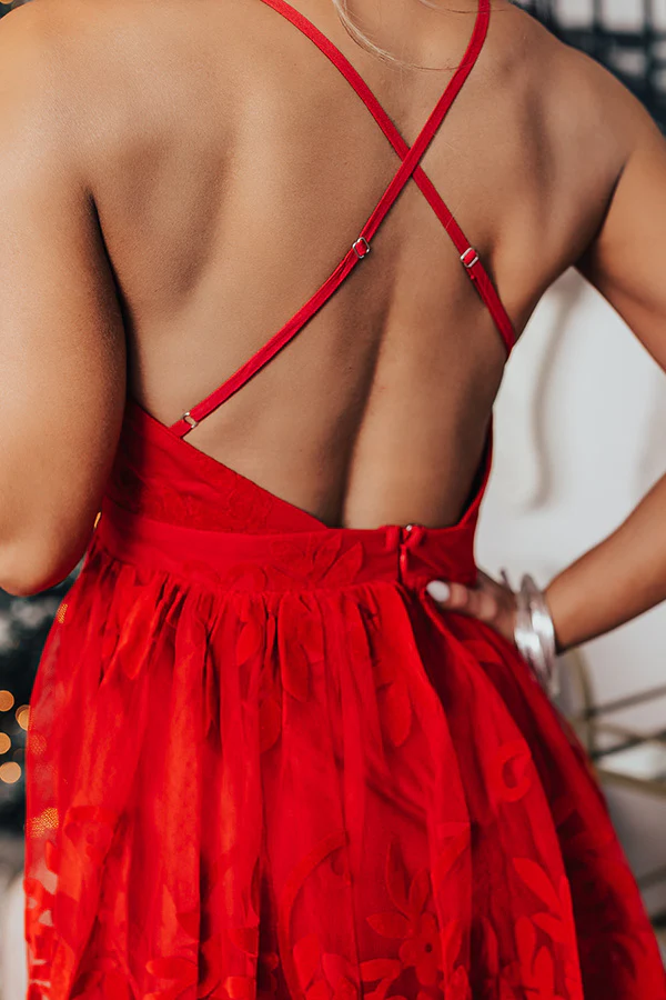 Night At The Ballet Mini Dress In Red - Image 5