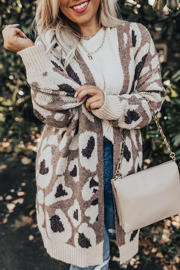Northern Chill Leopard Cardigan In Mocha Curves - Image 2