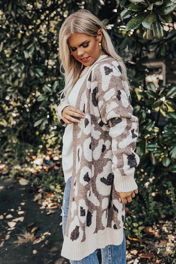 Northern Chill Leopard Cardigan In Mocha Curves - Image 3