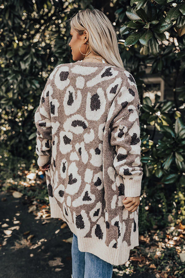 Northern Chill Leopard Cardigan In Mocha Curves - Image 4