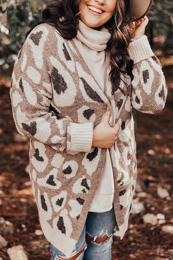 Northern Chill Leopard Cardigan In Mocha Curves - Image 9