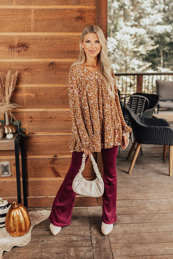 Not So Subtle Floral Top In Mustard - Image 2