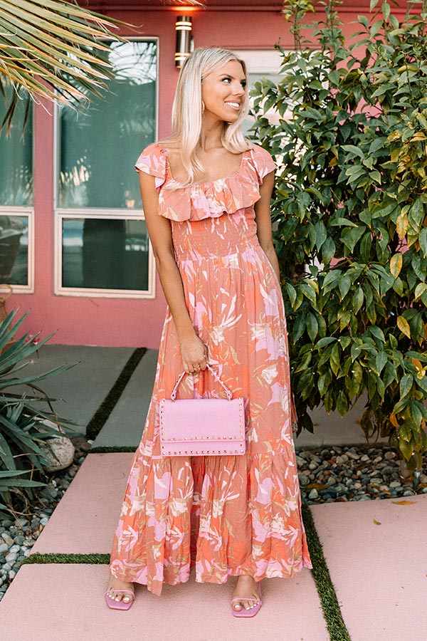 Oceans Away Smocked Maxi In Latte - Image 6