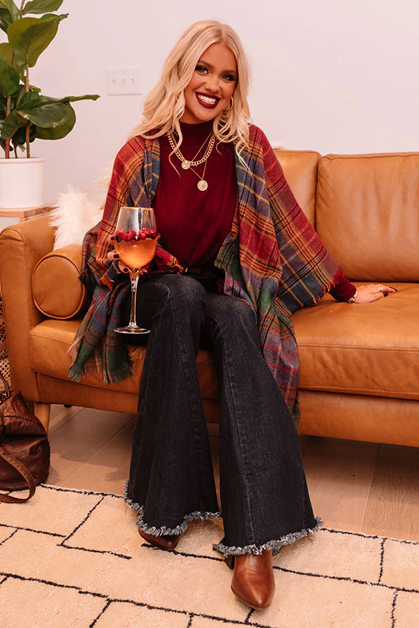 Off The Charts Plaid Poncho