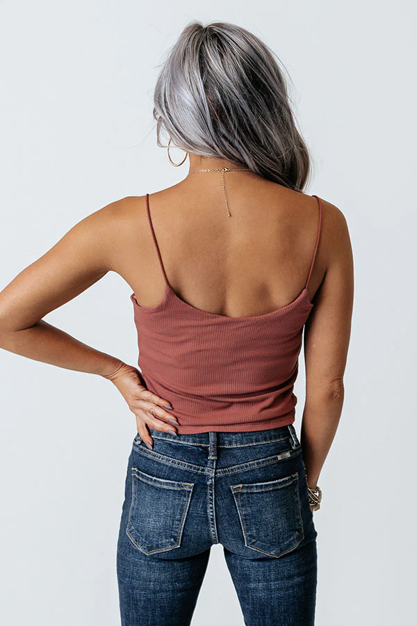 Oh, Snap Crop Top In Rustic Rose - Image 4