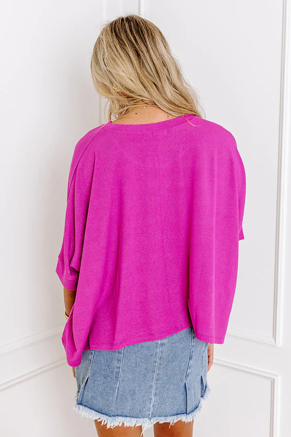 One Way Ticket Shift Top in Berry - Image 3