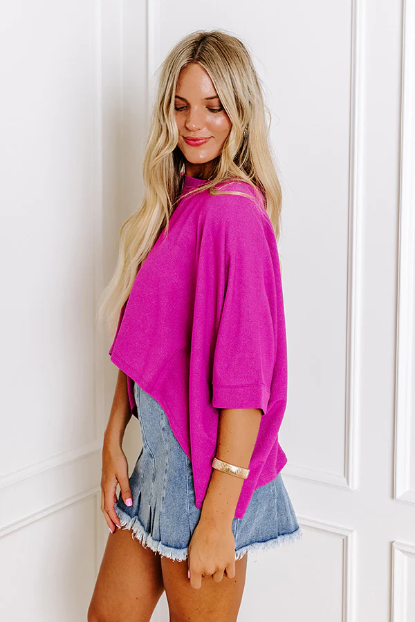 One Way Ticket Shift Top in Berry - Image 4