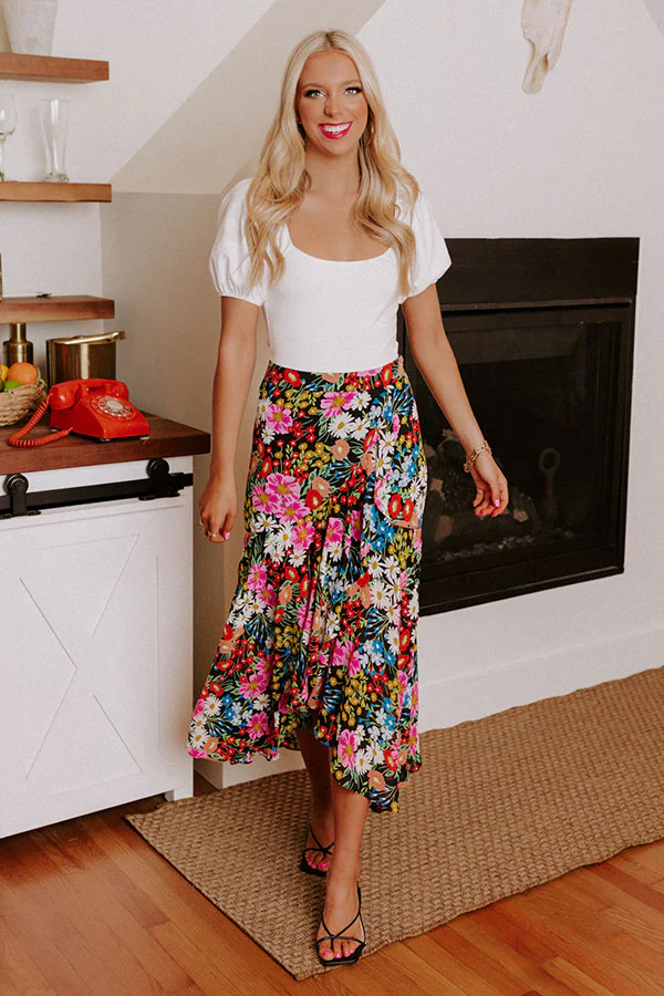 Only Sunshine Floral Skirt In Black - Image 3