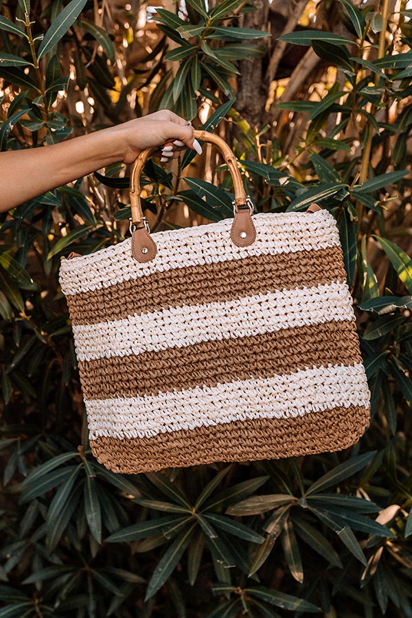 Ora Beach Woven Tote in Tan - Image 3