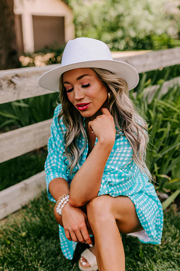 Out For Brunch Woven Hat In Turquoise - Image 3